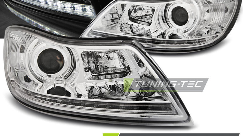 Faruri DAYLIGHT Crom look compatibila SKODA OCTAVIA 09-12