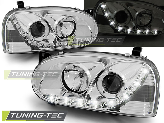 Faruri DAYLIGHT Crom look compatibila VW GOLF 3 91-97