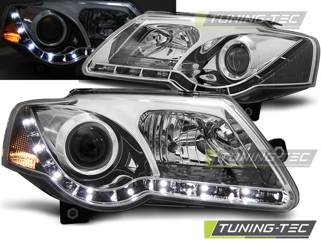 Faruri DAYLIGHT Crom look compatibila VW PASSAT B6 3C 03.05-10
