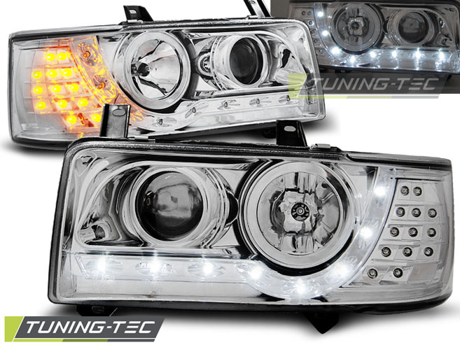 Faruri DAYLIGHT Crom look compatibila VW T4 90-03.03 TRANSPORTER