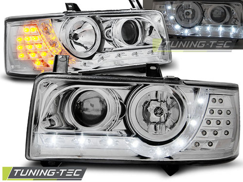 Faruri DAYLIGHT Crom look compatibila VW T4 90-03.03 TRANSPORTER