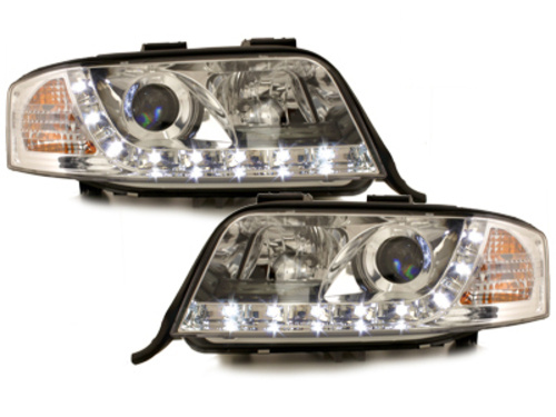 Faruri DAYLINE compatibil cu Audi A6 (06.2001-05.2004) Crom SWA06AGX