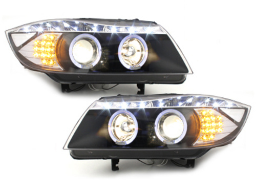 Faruri DAYLINE compatibil cu BMW E90 05+2 SLRLEDnegru SWB12GXBL