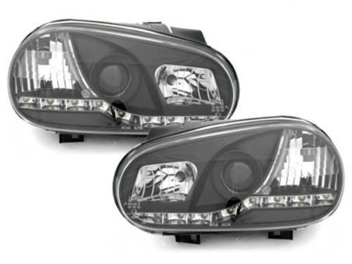 Faruri DAYLINE compatibil cu VW Golf IV 4 (09.1997-09.2003) Negru SWV02GXB