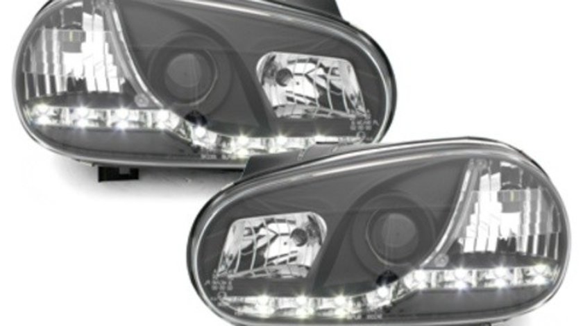 Faruri DAYLINE compatibil cu VW Golf IV 4 (09.1997-09.2003) Negru
