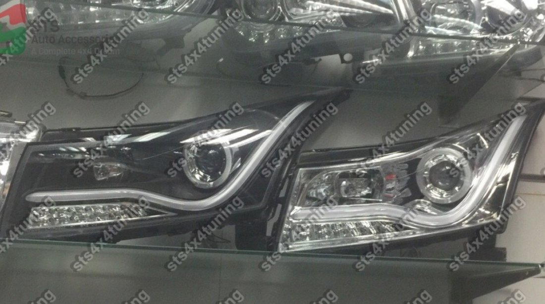 FARURI DAYLINE CU ANGEL EYE SI LED CHEVROLET CRUZE 2009-2015 CU LUPA