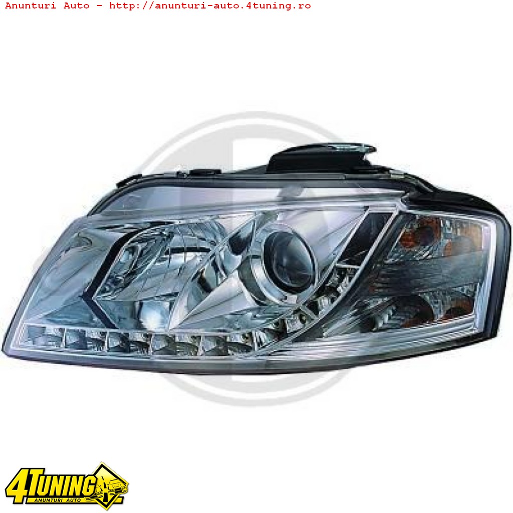FARURI DAYLINE DAYLIGHT PENTRU AUDI A3 8P FUNDAL CROM SAU NEGRU
