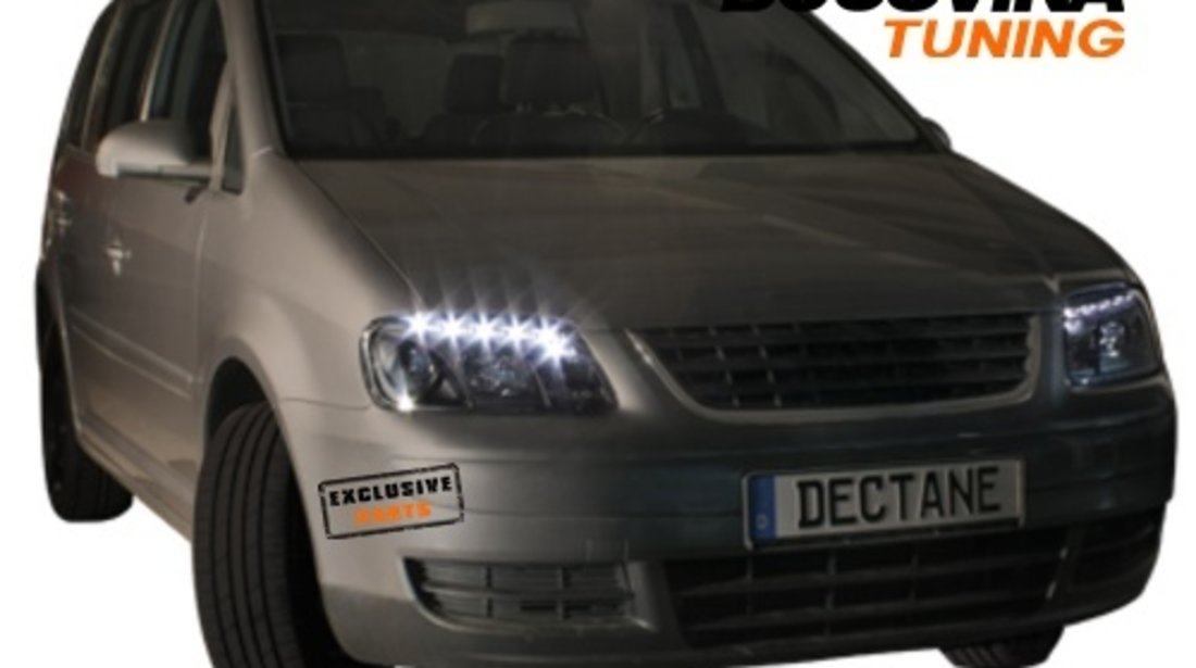 FARURI DAYLINE LED COMPATIBILE CU VW TOURAN 1T (03-06) CADDY 2K (03-10) BLACK