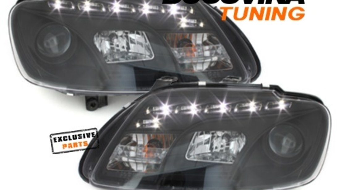 FARURI DAYLINE LED COMPATIBILE CU VW TOURAN 1T (03-06) CADDY 2K (03-10) BLACK