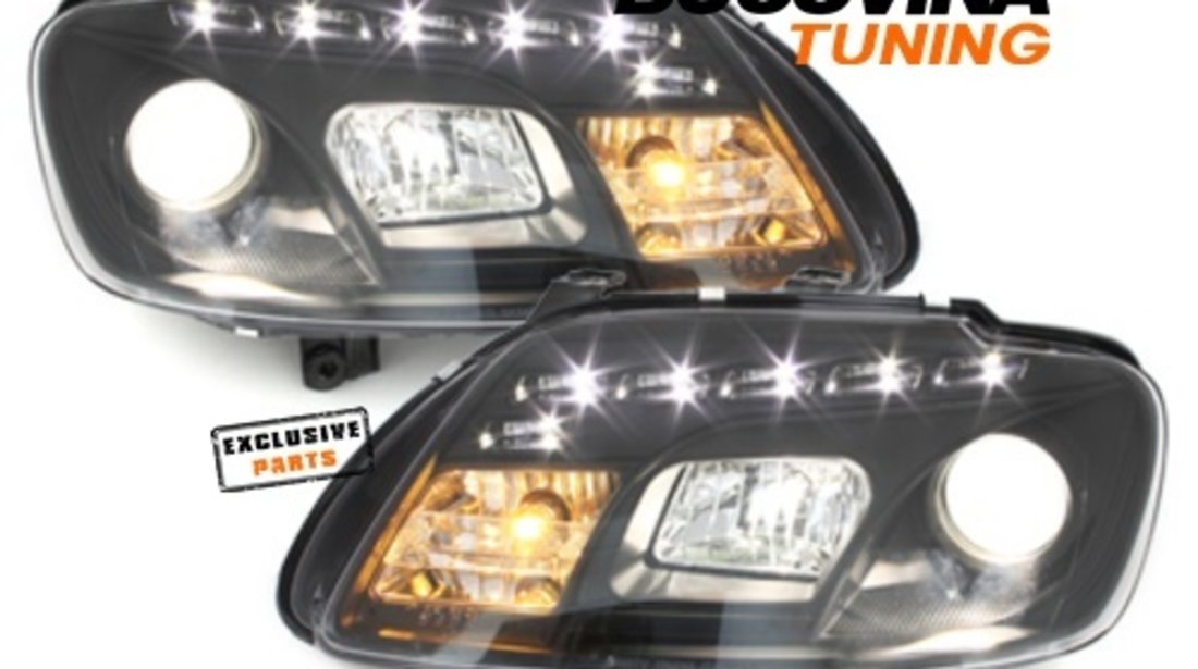 FARURI DAYLINE LED COMPATIBILE CU VW TOURAN 1T (03-06) CADDY 2K (03-10) BLACK