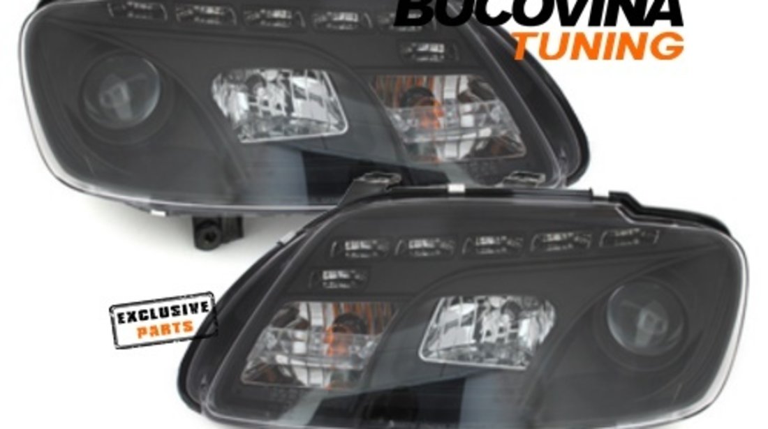 FARURI DAYLINE LED COMPATIBILE CU VW TOURAN 1T (03-06) CADDY 2K (03-10) BLACK