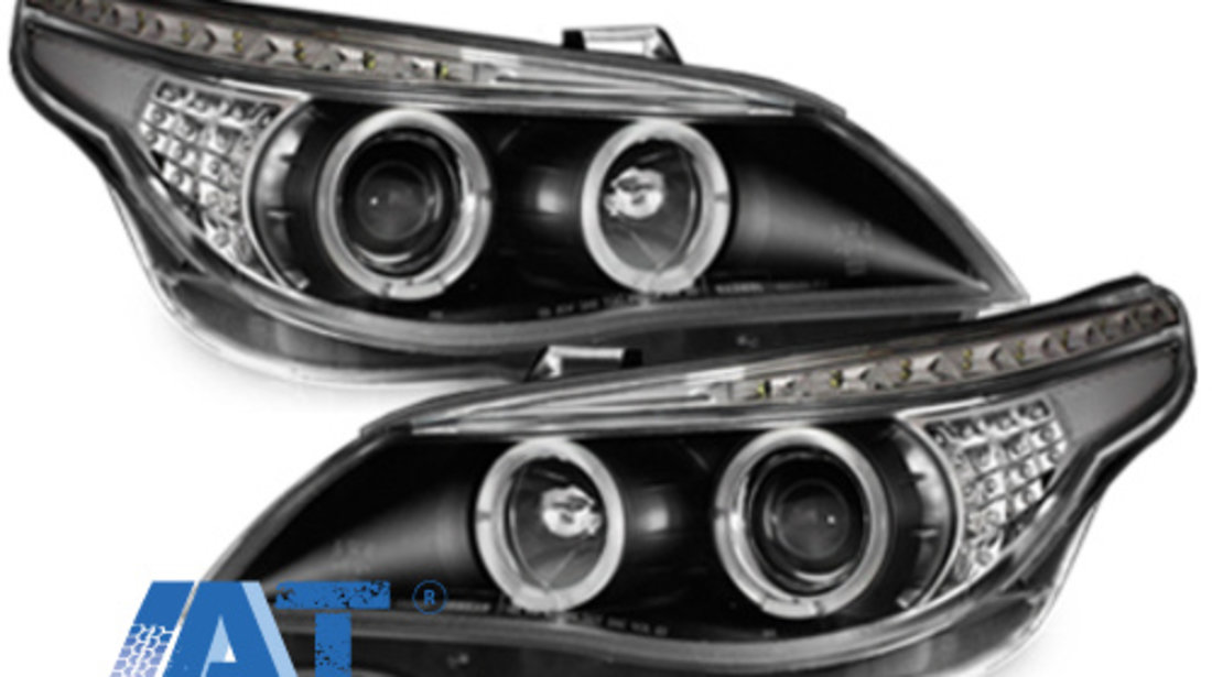 Faruri DAYLINE LED indicator compatibil cu BMW Seria 5 E60 (2004-2007) Negru