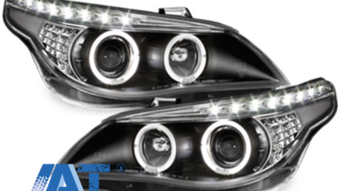 Faruri DAYLINE LED indicator compatibil cu BMW Seria 5 E60 (2004-2007) Negru