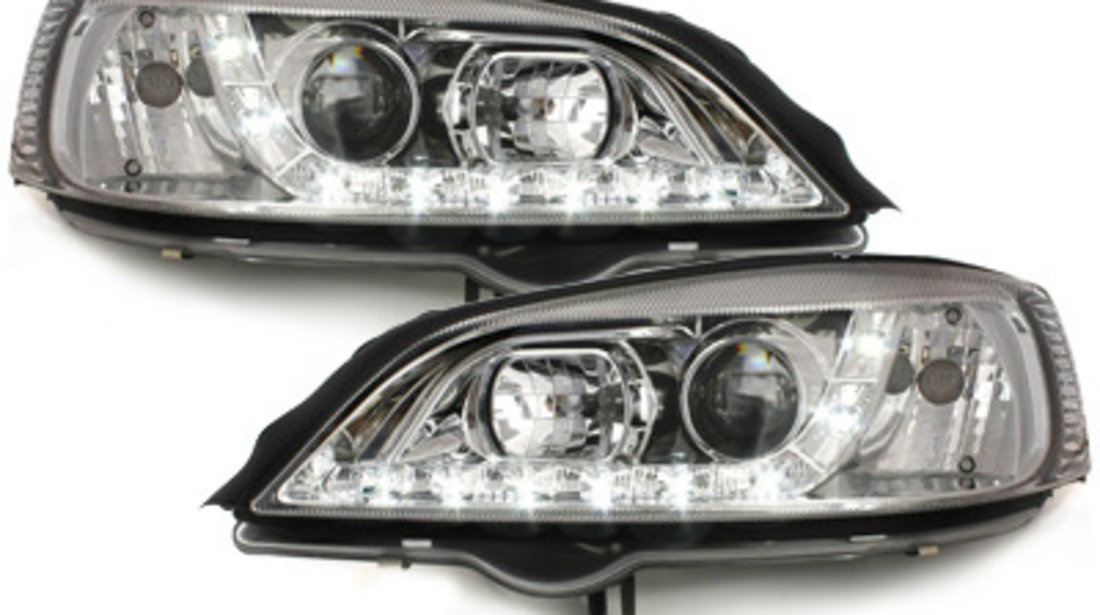 Faruri DAYLINE Opel Astra G 98-04 lumini de zi LED Chrom