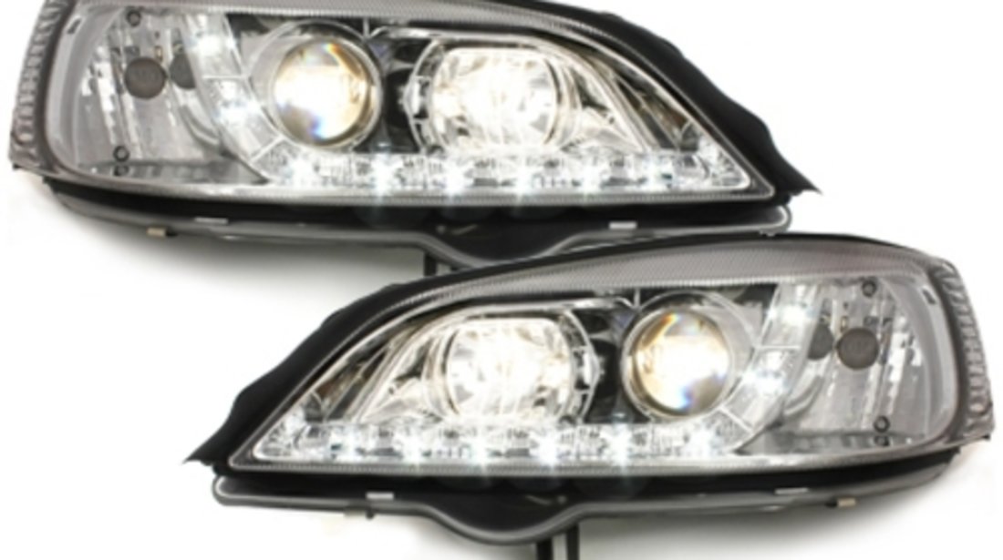 Faruri DAYLINE Opel Astra G 98-04 lumini de zi LED Chrom