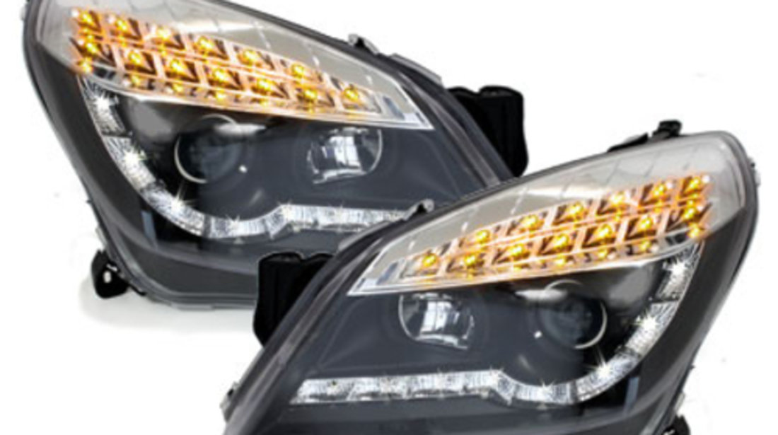 Faruri DAYLINE Opel Astra H 04-09 Semal LED, negru