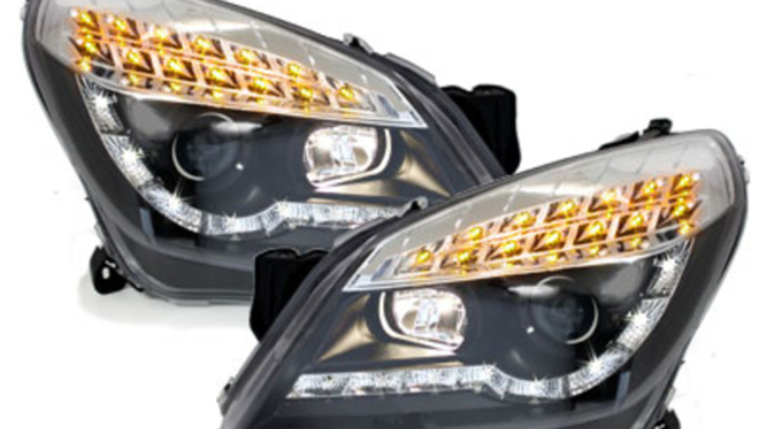 Faruri DAYLINE Opel Astra H 04-09 Semal LED, negru