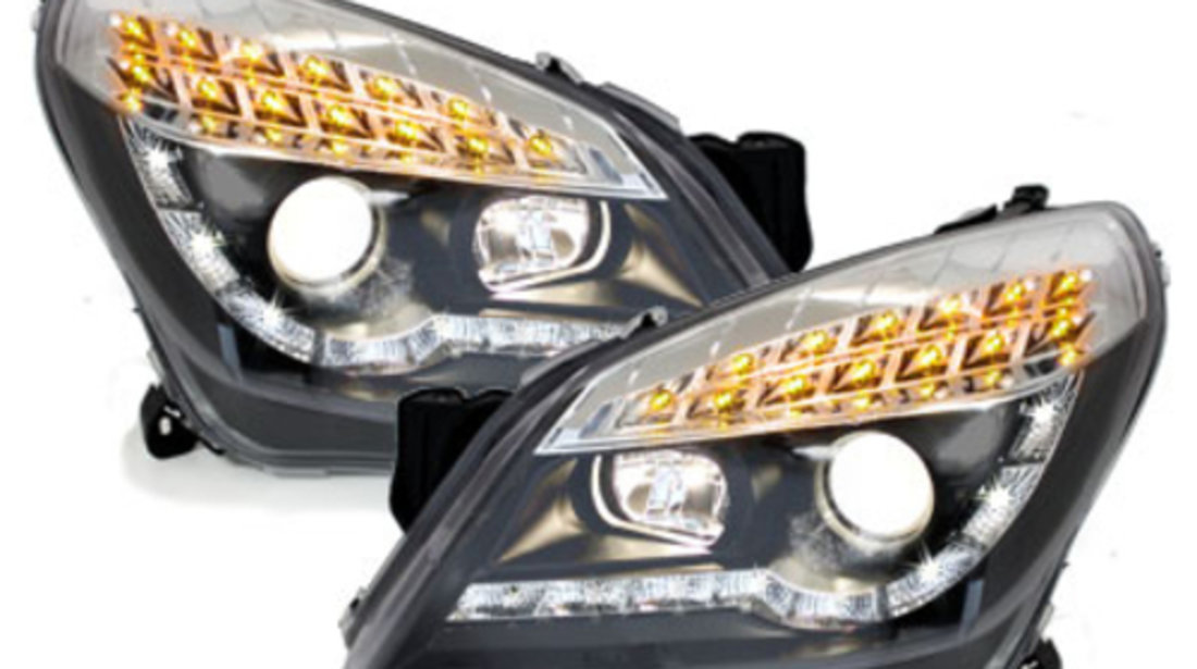 Faruri DAYLINE Opel Astra H 04-09 Semal LED, negru