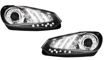 Faruri DAYLINE VW Golf VI 08+ Negru LED DRL Design