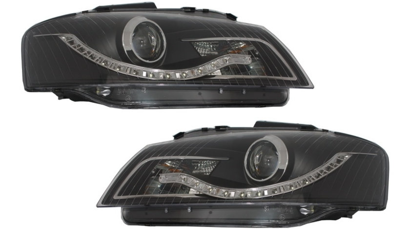 Faruri DRL compatibil cu Audi A3 8P (05.2003-03.2008) DAYLIGHT Negru SWA11EGXB