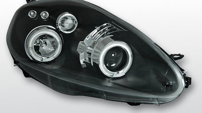 Faruri Fiat Grande Punto 09.2005-2008 Angel Eyes Negru