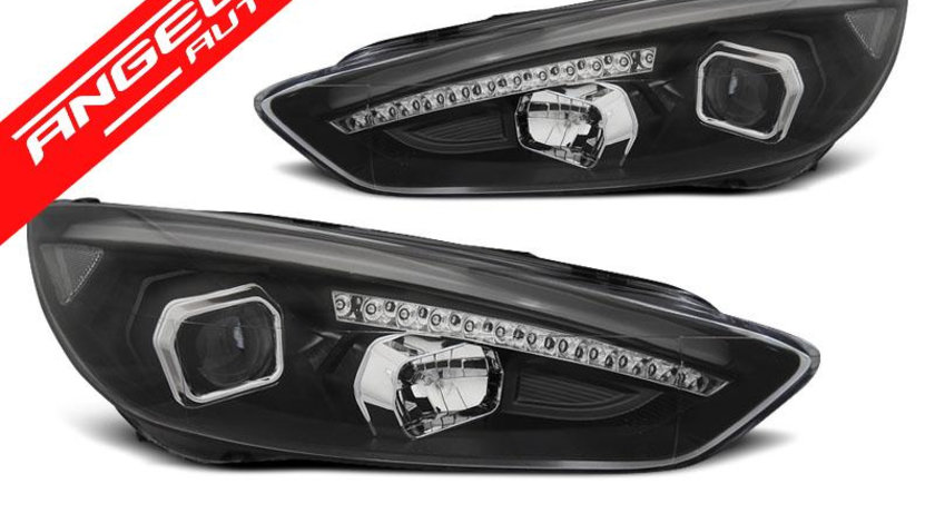 Faruri FORD FOCUS MK3 15-18 Negru DRL LED