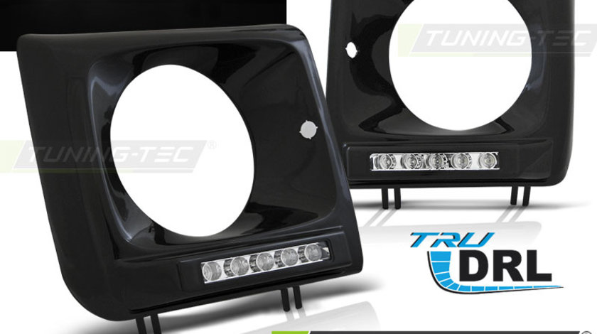 Faruri FRAME LED DRL BLACK compatibila MERCEDES W461,W463 01-12