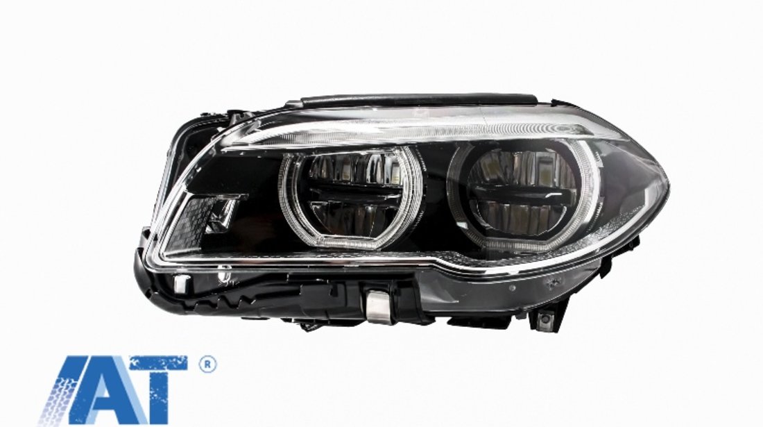 Faruri Full LED Angel Eyes compatibil cu BMW Seria 5 F10 F11 LCI (2014-2017)