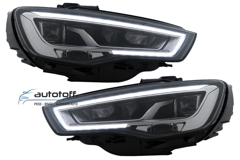 Faruri Full LED Audi A3 8V (13-16) HID/XENON cu Semnalizare Dinamica Secventiala