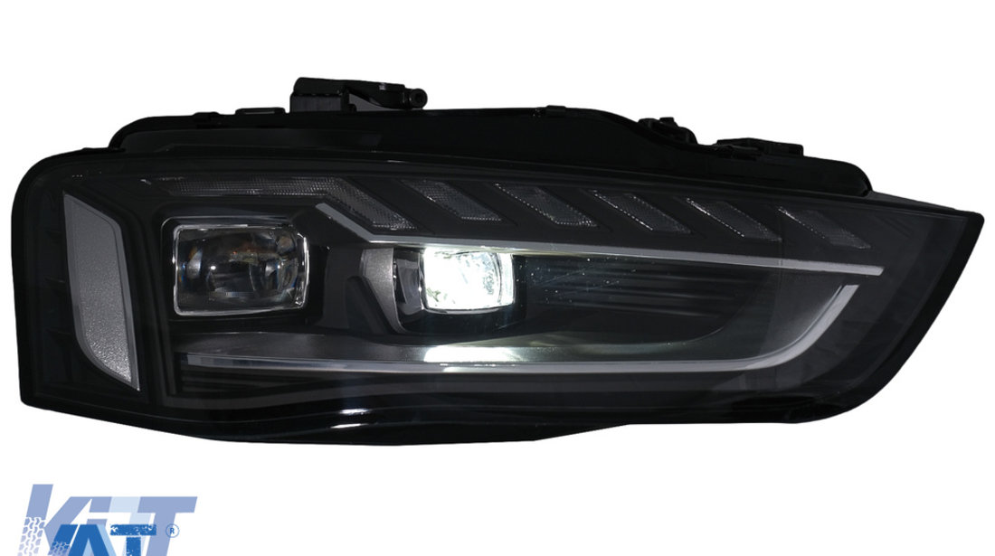 Faruri Full LED compatibil cu Audi A4 B8.5 Facelift (2012-2015) Negru Semnal Dinamic A4 B9.5 Design