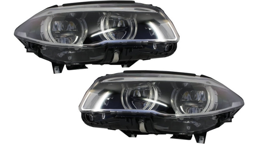 Faruri Full LED compatibil cu BMW F10 F11 5 Seria (2011-2013) Angel Eyes HLBMF10LED