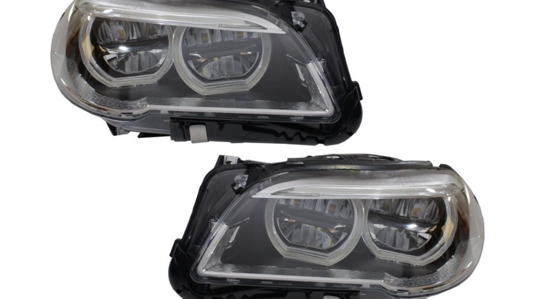 Faruri Full LED compatibil cu BMW F10 F11 5 Seria (2011-2013) Angel Eyes HLBMF10LED