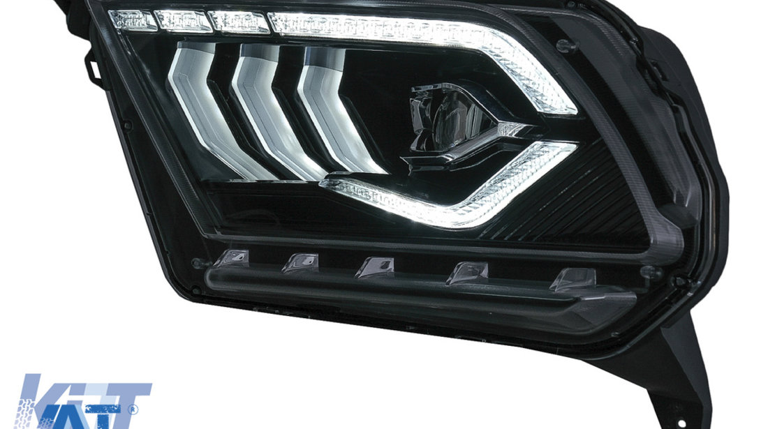 Faruri Full LED compatibil cu Ford Mustang V (2010-2014) cu Semnal Dinamic Secvential