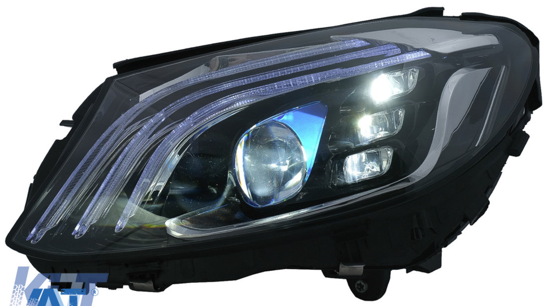 Faruri Full LED compatibil cu Mercedes C-Class W205 S205 (2014-2020) LHD W222 Design