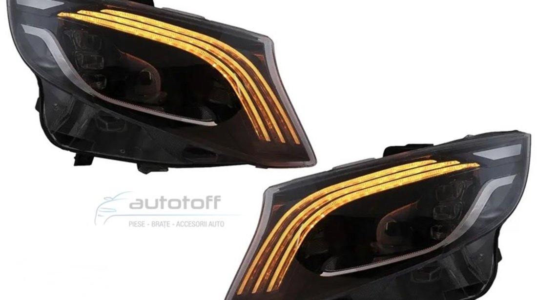 Faruri Full LED Compatibil Cu Mercedes V-Class W447 (2016-2020) Negru