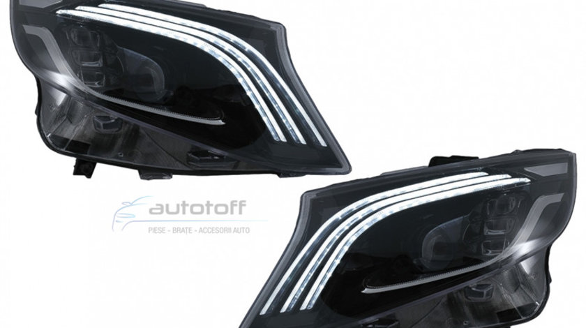 Faruri Full LED Compatibil Cu Mercedes V-Class W447 (2016-2020) Negru