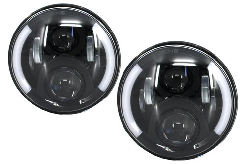 Faruri Full LED CREE compatibil cu Jeep Wrangler JK (2007-2017) Mercedes G-Class W463 (1989-2017) La...