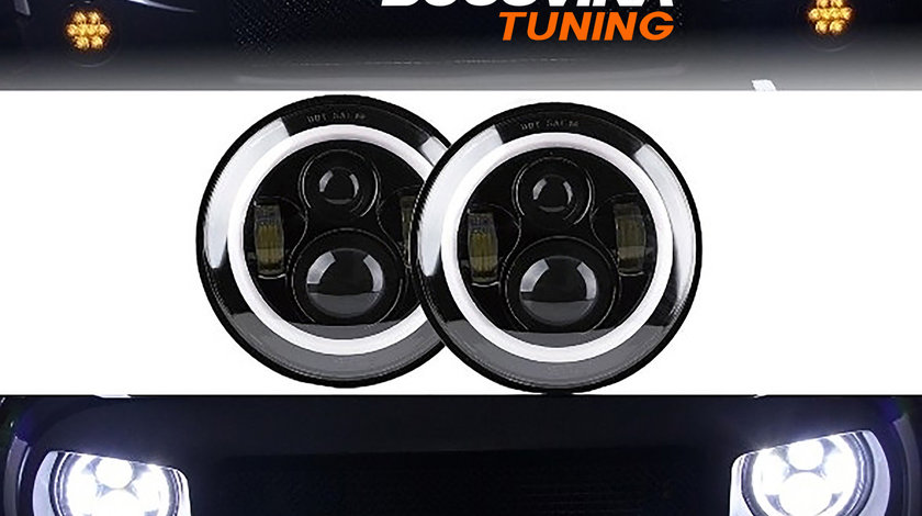 Faruri Full LED CREE Dublu Proiector Mercedes G-Class W463 (89-17) Black