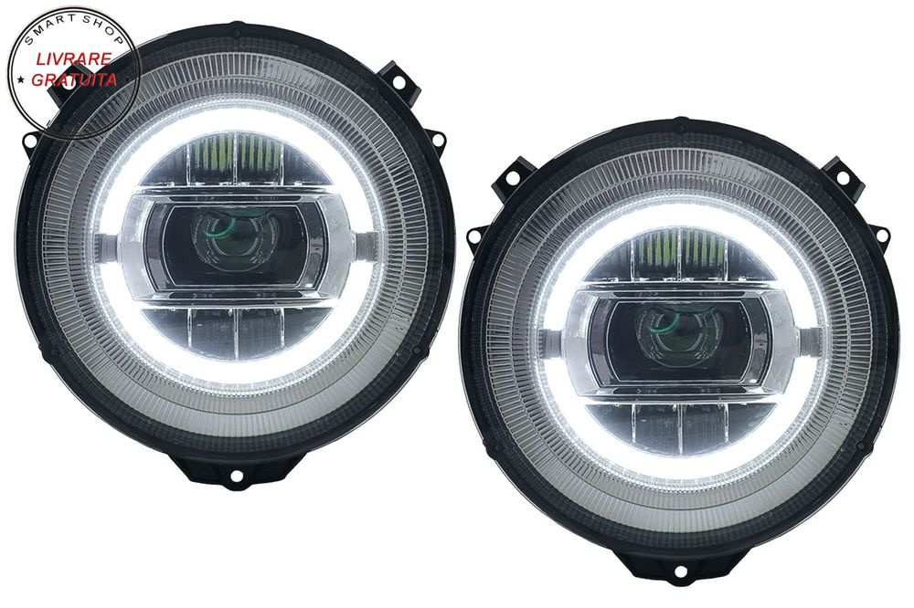 Faruri Full LED Mercedes G-Class W463 (2005-2017) Crom Facelift 2018 Design- livrare gratuita