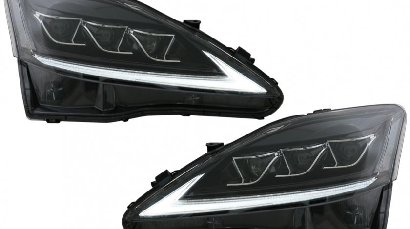 Faruri Full LED Semnal Dinamic compatibil cu LEXUS XE20 (2006-2013) Negru HLLXIS250