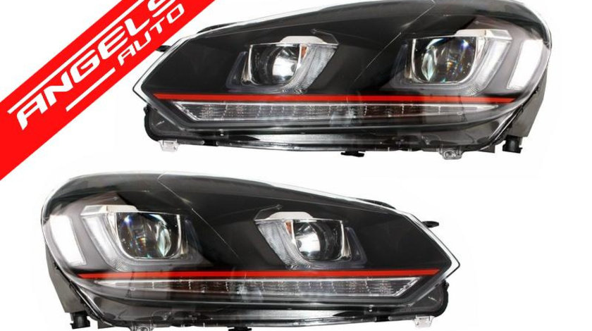 Faruri Golf 6 LED 2008-up Golf 7 U Design GTI semnal LED dinamic