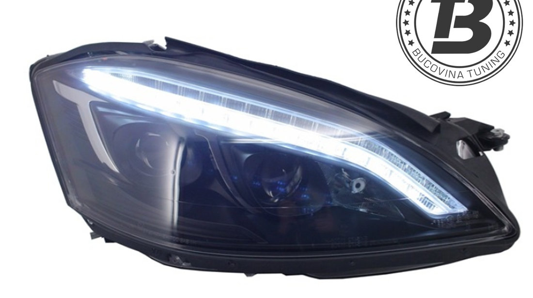 Faruri HID Xenon LED DRL COMPATIBILE CU MERCEDES Benz W221 S-Class (05-09) Negre