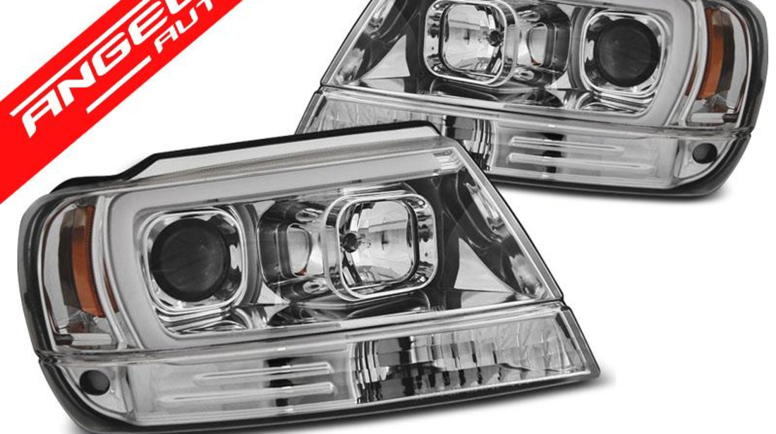 Faruri JEEP GRAND CHEROKEE 99-05 TUBE LIGHT CHROME