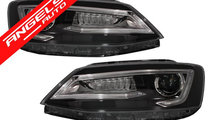 Faruri Jetta Mk6 cu Lupe LED DRL 11-17 Semnal LED ...