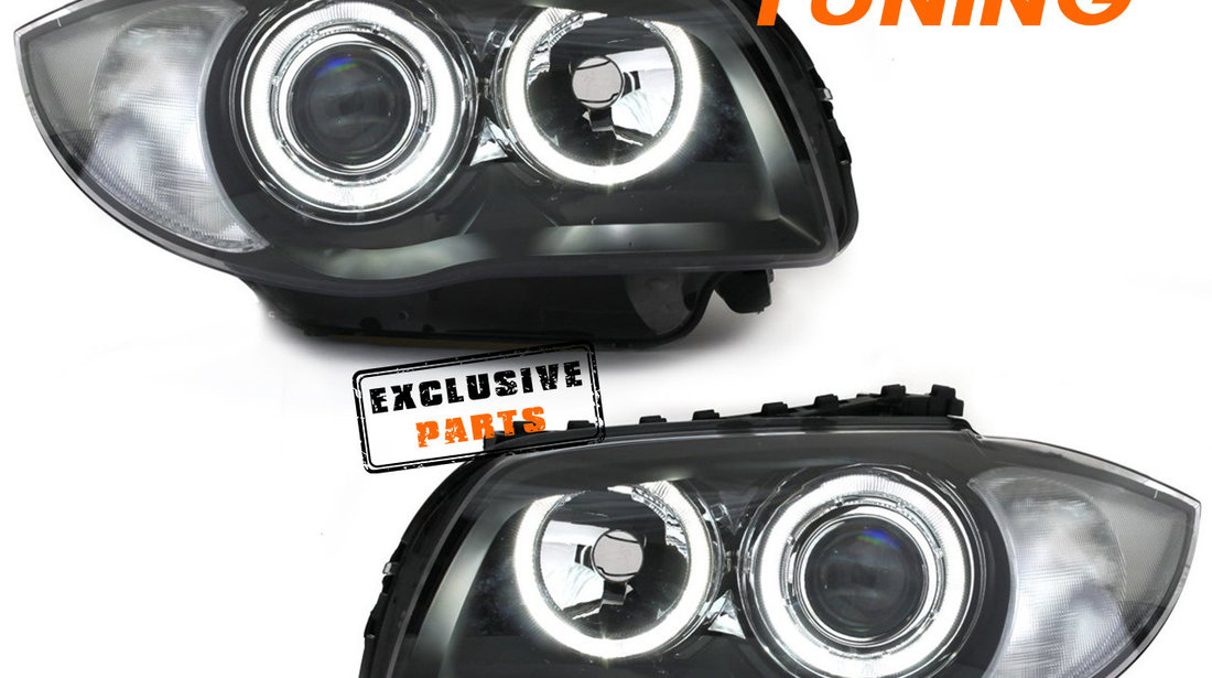 Faruri LED Angel Eyes compatibile cu BMW Seria 1 E87/ E81/ E82/ E88 (04-12)