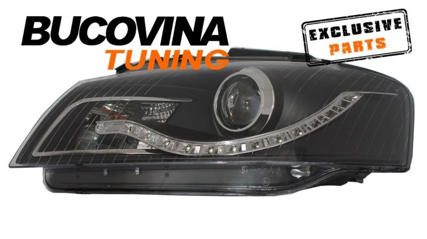 FARURI LED AUDI A3 8P (03-08) FUNDAL NEGRU