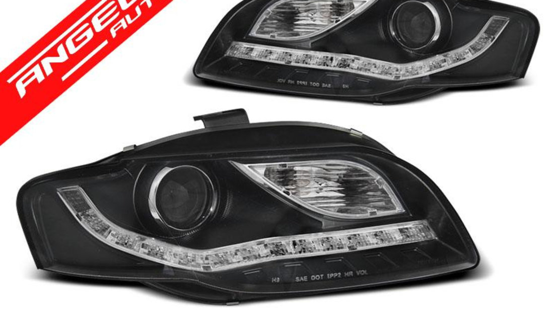 Faruri LED AUDI A4 B7 2004-2008 Black Semnal LED