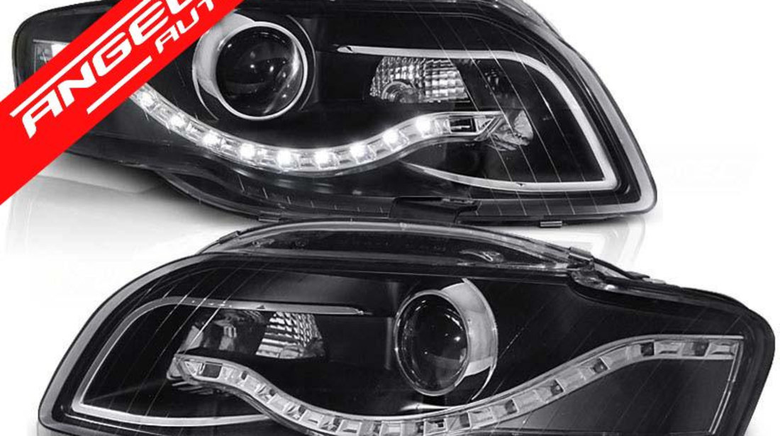 Faruri LED Audi A4 B7 2004-2008 Fundal Negru