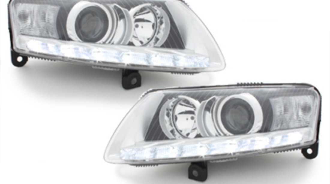 Faruri LED AUDI A6 4F 04-09 crom Facelift LOOK