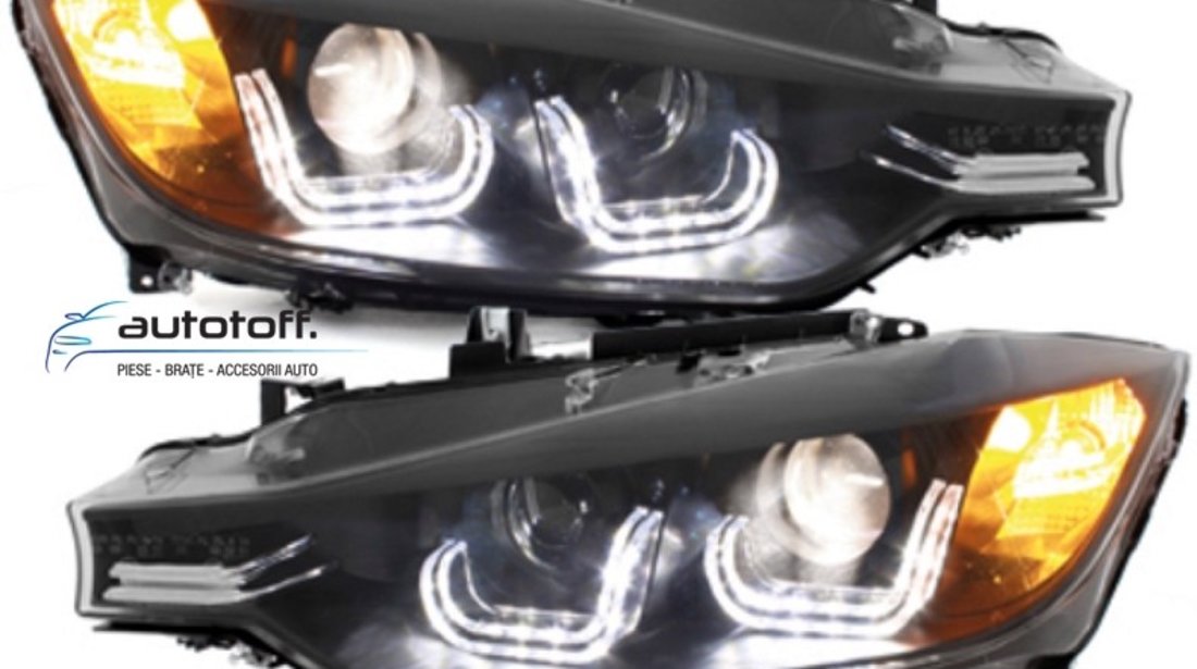 Faruri LED BMW Seria 3 F30/F31 (2011-2014) Black Xenon Look